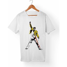 Alfa Tshirt Queen-Freddie Mercury Çocuk Beyaz Tişört