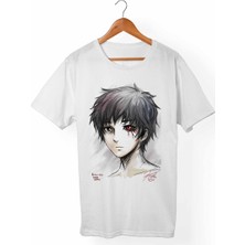 Alfa Tshirt Tokyo Ghoul Kaneki Çocuk Beyaz Tişört