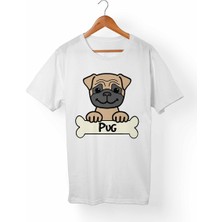 Alfa Tshirt Pug Dog Çocuk Beyaz Tişört