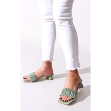 Rovigo Plus Yeşil Cilt Kadın Terlik