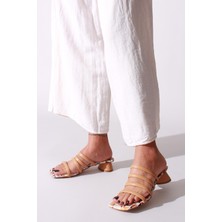 Rovigo Plus Vizon Cilt Kadın Terlik