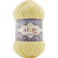 Alize Velluto Kadife El Örgü İpi İpliği Yünü Renk Kodu:13-Açık Sarı