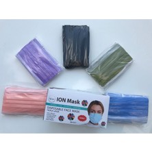 ION Mask Gökkuşağı 5 Renk 3 Katlı Telli Tek Kullanımlık Medikal Cerrahi Maske 50 Adet
