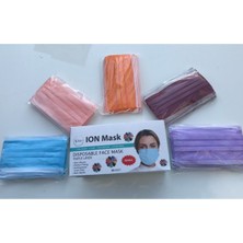 ION Mask Gökkuşağı 5 Renk 3 Katlı Telli Tek Kullanımlık Medikal Cerrahi Maske 50 Adet