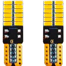 Compax LED Ampul Turuncu Dipsiz T10 Park Ampulü 12V 24 Ledli Canbuslu 2 Adet