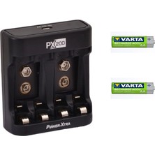 Power-Xtra PX200 Pil Şarj Cihazı + Varta 2100 Mah Şarjlı Kalem Pil 2’li