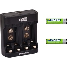 Power-Xtra PX200 Pil Şarj Cihazı + Varta 1000 Mah Şarjlı Ince Kalem Pil 2’li