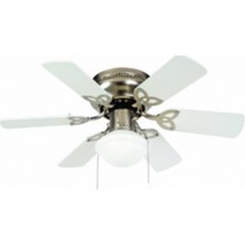 Vanti KCF278 60W Beyaz Nikel 6 Kanatlı Avizeli Tavan Vantilatörü