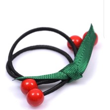 Combin Accessory Kırmızı Yeşil Boncuklu Lastik Toka Kiraz