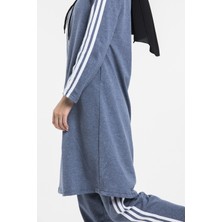 Cng Moda Kadın Tesettür Uzun Fermuarlı Indigo Eşofman Takımı
