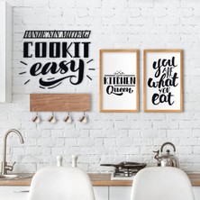 BK Gift Doğal Ahşap Dekoratif Fincan Askılığı Mutfak Konseptli 2’li Ahşap Tablo ve Isme Özel Duvar Süsü-4