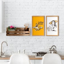 BK Gift Dekoratif Doğal Ahşap Raf ve 2’li Mutfak Konseptli Ahşap Tablo-5