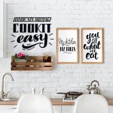 BK Gift Dekoratif Doğal Ahşap Raf Mutfak Konseptli 2’li Ahşap Tablo ve Isme Özel Duvar Süsü-4