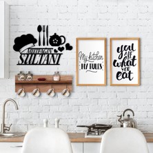 BK Gift Doğal Ahşap Raflı Dekoratif Fincan Askılığı Mutfak Konseptli 2’li Ahşap Tablo ve Duvar Süsü-8