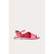 Bueno Shoes Fuşya Deri Kadın Düz Sandalet