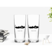 Kişiye Özel Renkli Baskılı Ağrı Tasarımlı Turistik İkili Rakı Bardağı Seti-1