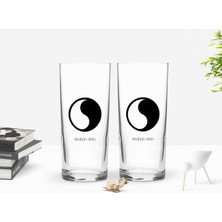 Kişiye Özel Renkli Baskılı İsimli Tasarımlı İkili Rakı Bardağı SETI-125