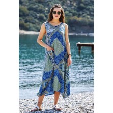 Los Banditos Kayık Yaka Düğme Detaylı Cepli Günlük Elbise