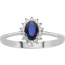 Sirius Pırlanta ve Oval Safir Taşlı Anturaj Yüzük 0417R0131