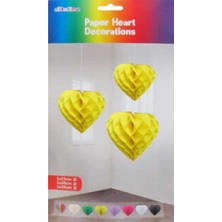 Hayaller Dükkanı Süs Petek Modeli Kalpli 3 Lü Set Sarı Pk:3