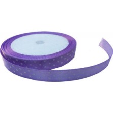 Hayaller Dükkanı Kurdela Saten Puanlı Lila 1cm 100mt.P1