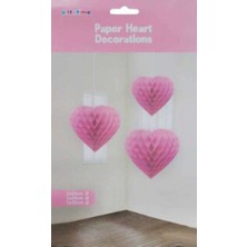 Hayaller Dükkanı Süs Petek Modeli Kalpli 3 Lü Set Pembe Pk:3