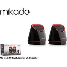 Mikado Md-158 2.0 Siyah/Kırmızı Usb Speaker