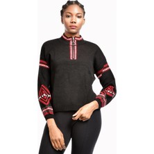 Parkkaron Kadın Desenli Triko - Siyah Siyah - Standart