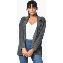 Cotton Candy Yakası Pullu Ceket - Antrasit Antrasit - S