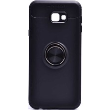 Kilifone - Galaxy J4 Plus - Kılıf Yüzüklü Auto Focus Ravel Karbon Silikon Kapak