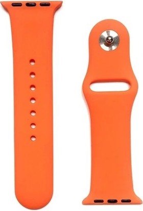 Arabulalaca Apple Watch Uyumlu 38MM Silikon Kordon 38 mm Kayış Seri 1-2-3 Turuncu