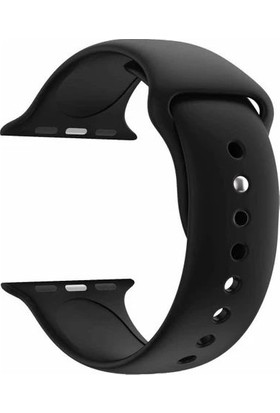 Arabulalaca Apple Watch Uyumlu 44MM Silikon Kordon 44 mm Kayış Seri 4-5 Siyah