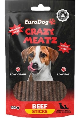 Eurodog Biftekli Çubuk Doğal Köpek Ödül Maması 100 gr