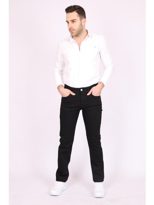 Aclassics Erkek Siyah Slim Fit Dar Kesim Pamuk Denim Esnek Jean Kot Pantolon