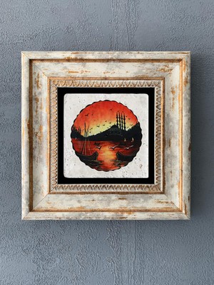 Oscar Stone Decor Çerçeveli Taş Duvar Dekoru 20 x 20 cm CDD1-40-025