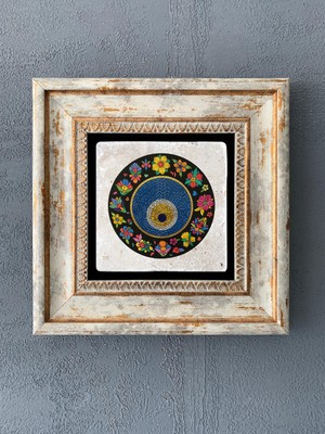 Oscar Stone Decor Çerçeveli Taş Duvar Dekoru 20 x 20 cm CDD1-40-502