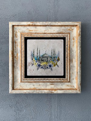 Oscar Stone Decor Çerçeveli Taş Duvar Dekoru 20 x 20 cm CDD1-40-526