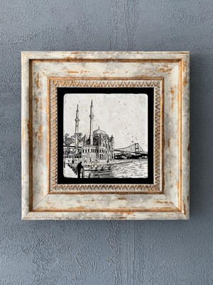 Oscar Stone Decor Çerçeveli Taş Duvar Dekoru 20 x 20 cm CDD1-40-531