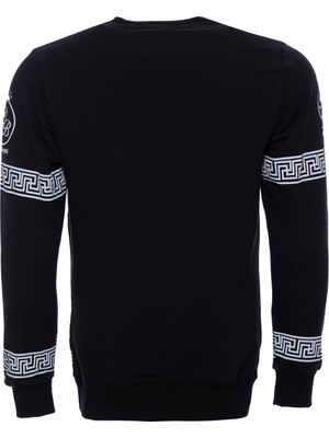 Wessi Üzerine Baskı Detaylı Bisiklet Yaka Sweatshirt