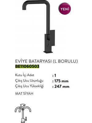 Bien Flat Colours Eviye Bataryası (L Borulu)