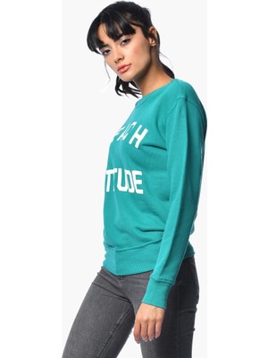 Cotton Candy Baskılı Sweatshirt - Mint Mint - S