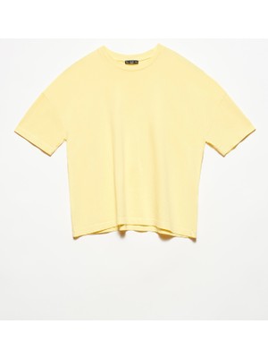Dilvin 3683 Basic T-Shirt-T.sarı