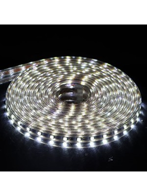 Triline 220V Fişli Silikonlu Beyaz Şerit LED 3 Çipli Smd 5050 - 1metre