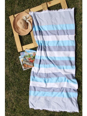 Baveno Outlet  Pamuk Çizgili 90 x 180 cm Plaj Havlusu