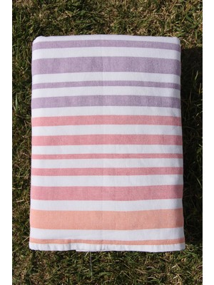 Baveno Outlet  Pamuk Çizgili 150 x 150 cm Plaj Havlusu