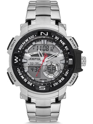 Joefox Dijital Analog Çelik Kordon Erkek Kol Saati