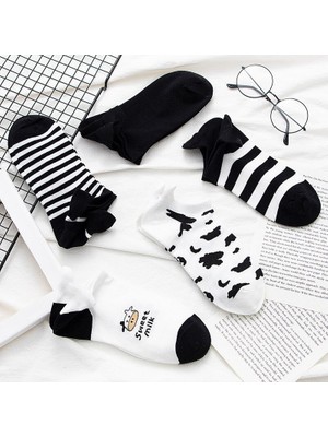 5'li Inek Desenli Patik Çorap (Antibakteriyel Extra Soft)