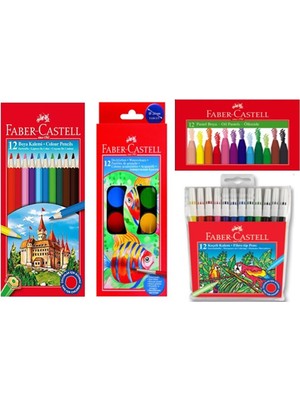 Faber-Castell Boyama Seti 4'lü Renkli Kalemler ve Boyalar ile Yaratıcılığınızı Geliştirin