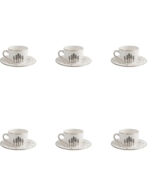 Porland Forest Tabaklı Kahve Fincanı 85cc 6'lı 04LFH000459