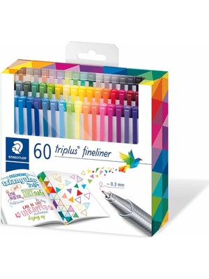 Staedtler Triplus Fineliner Kalem Karışık 0,3 mm  60'lı 334 C60